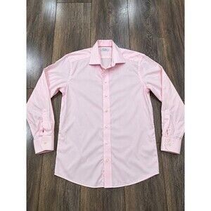 ETON Contemporary Fit Mens Dress Shirt 42 16.5 Light Pink Twill Long Sleeve